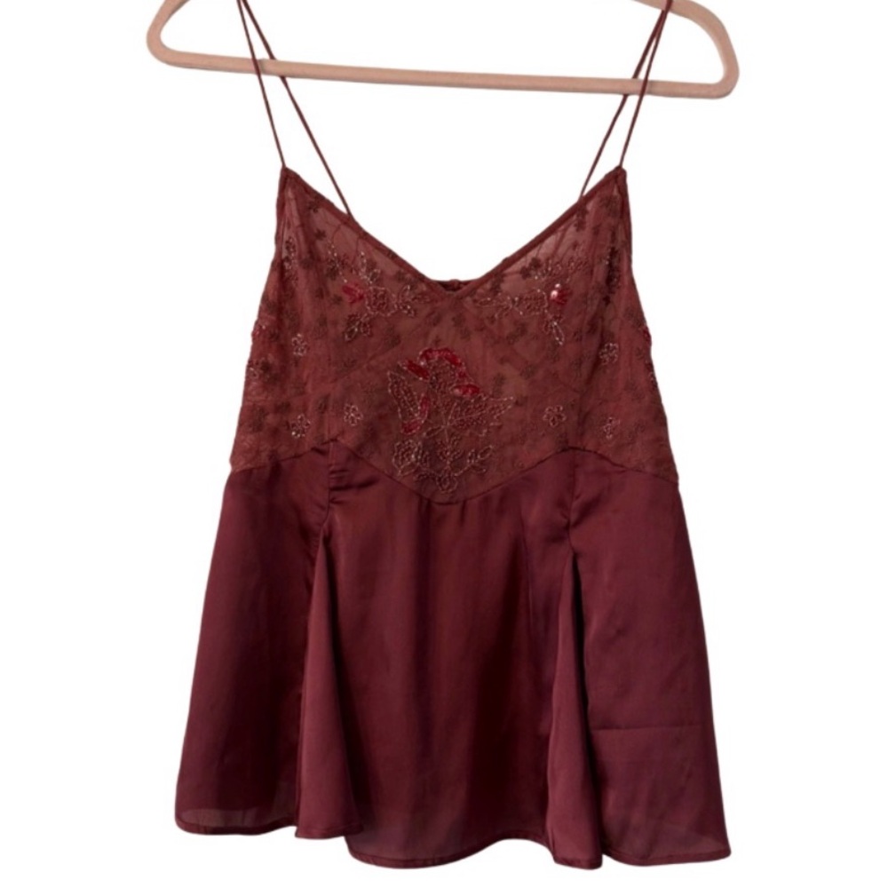Free People Dainty Bejeweled Tank Spaghetti Tie Straps